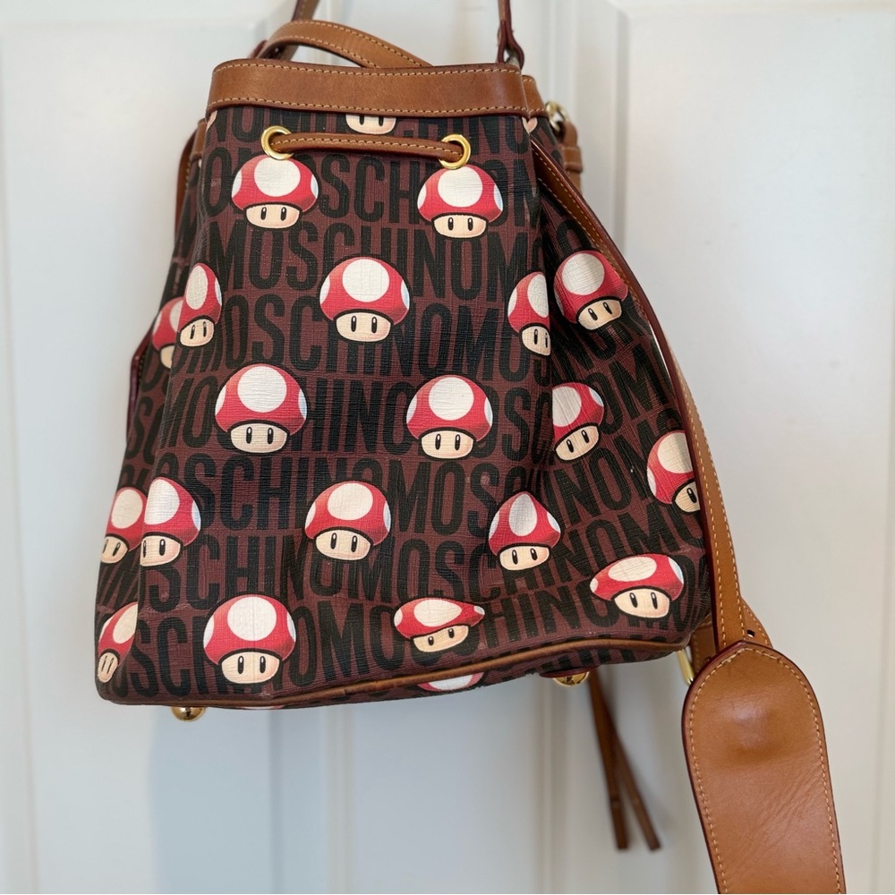 Moschino Couture Jeremy Scott Super Mario Mushroom Bucket Bag Nintendo Rare 1 UP - Picture 4 of 15